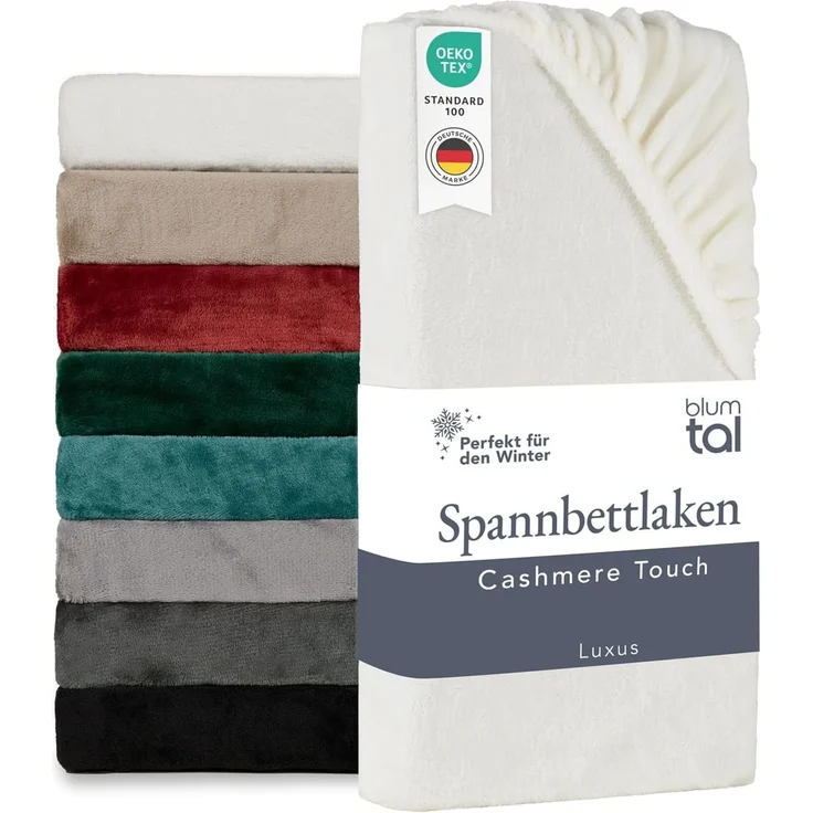 Blumtal Spannbettlaken Spannbettlaken Cashmere Touch - Oeko-TEX zert. Bettlaken, Winter - Plüsch Spannbettlaken aus Mikrofaser