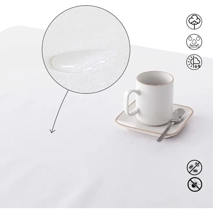 Belum 0120-316 Tischdecke, schmutzabweisend, Größe 155 x 155 cm, extraweich, Mehrfarbig, Stoff aus 100% Bio-Baumwolle, Modell 0120-316 – Bild 4