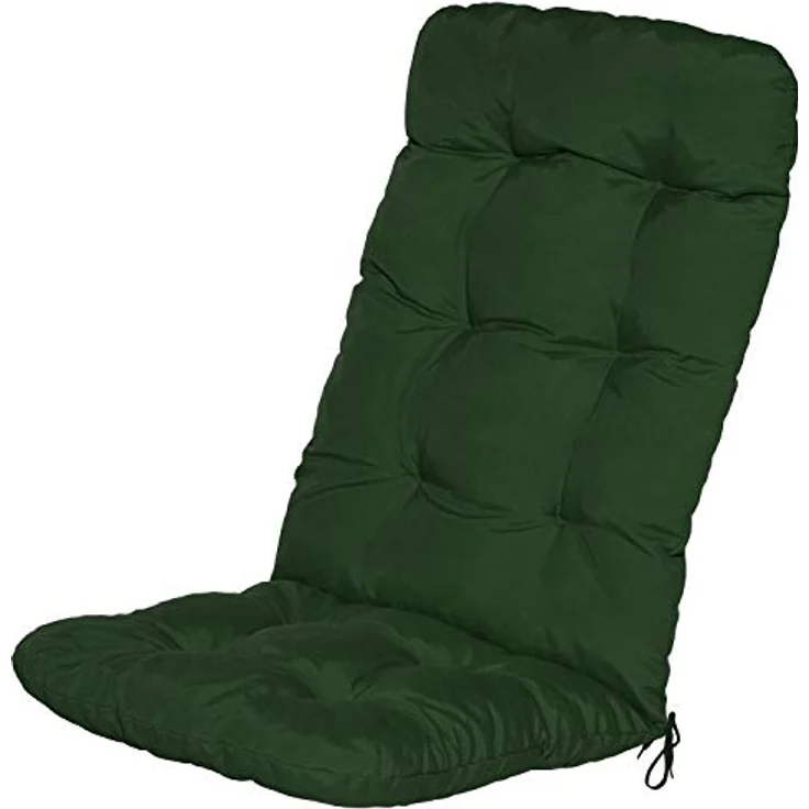 Beautissu Hochlehnerauflage 6er Set Hochlehner Auflagen Flair HL, 120 x 50 x 8 cm, Dunkelgrün, Sitzpolster Set für Gartenstühle Outdoor – Stuhlkissen für Hochlehner – Bild 9