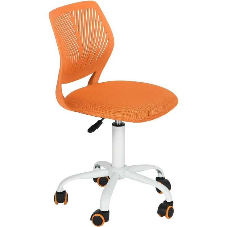 FurnitureR Bunter Schreibtischstuhl, moderner höhenverstellbarer Computerstuhl ohne Armlehnen, ergonomischer Drehstuhl für Kinderzimmer und Home Office