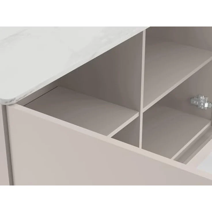 Vente-unique - DEVIKA Sideboard Holz, Platte BeigeWeiß - B 40 cm x H 80 cm x L 189,6 cm – Bild 5