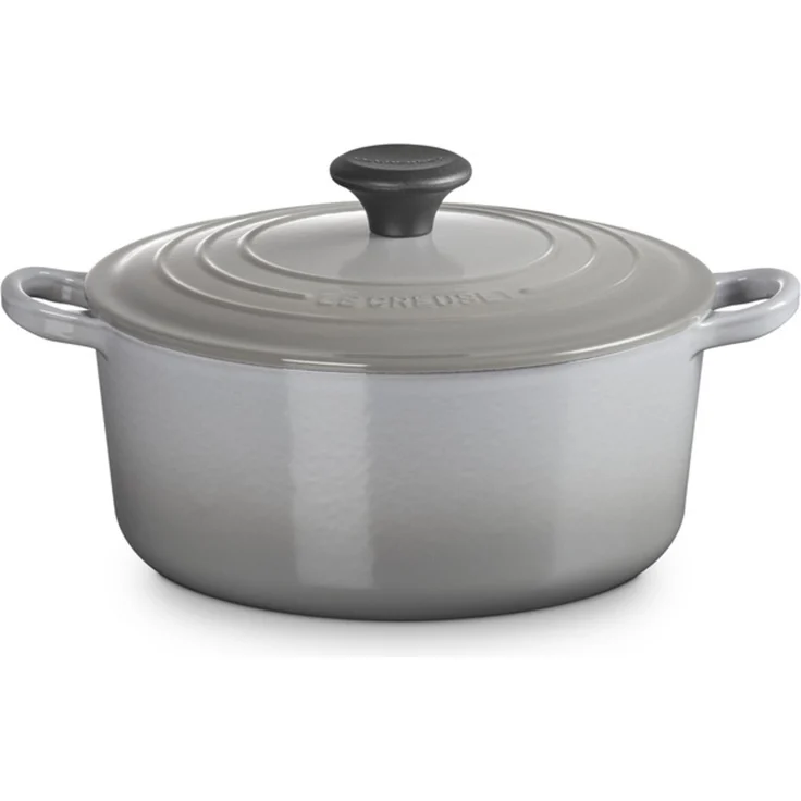 LeCreuset Bräter rund 24cm Emaille | Auswahl Mist Grey : Mist Grey – Bild 1