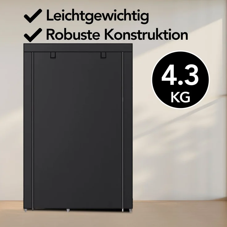 Brixy Schuhregal XXL - 9-Lager Schuhschrank - Bis zu 54 Paar Schuhe - 160x100x28cm - Schwarz, blacks, 100 x 28 x 160 cm – Bild 6