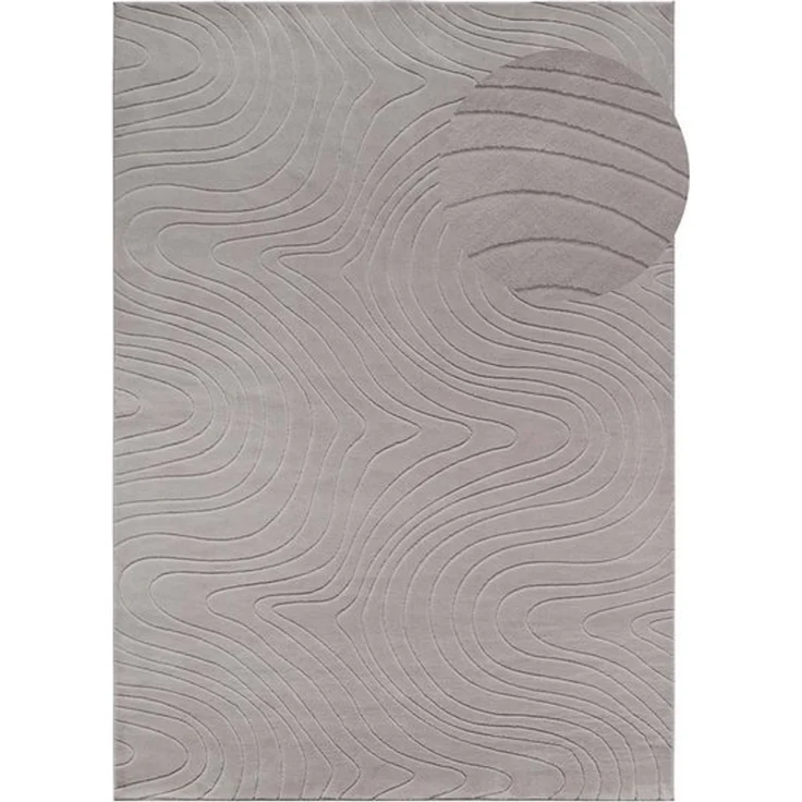 TaraCarpet Teppich TaraCarpet Homestyle 397 Organic, rechteckig, Höhe: 10 mm, Organic hoch-tief weich waschbar grau 50x80 – Bild 4