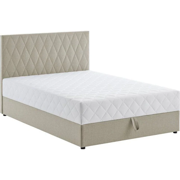 Atlantic Home Collection Stauraumbett Benita, mit Taschenfederkern 100x200 cm Creme – Bild 4