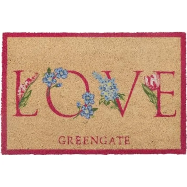 Greengate Fußmatte Agnes Fußmatte Love weiß 60x40cm, Fußmatten