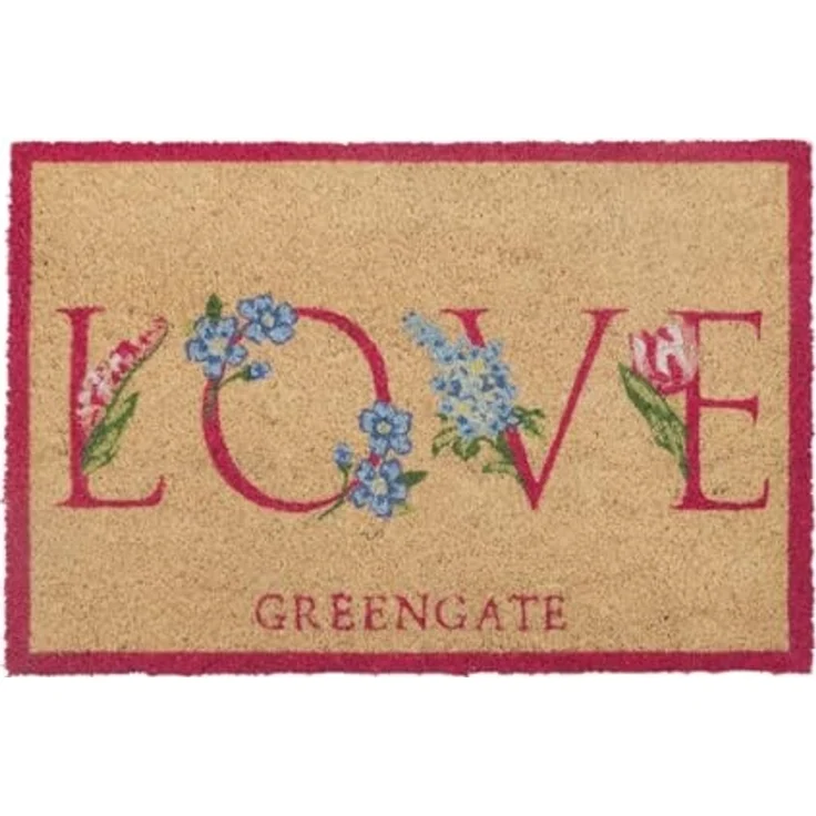 Greengate Fußmatte Agnes Fußmatte Love weiß 60x40cm, Fußmatten – Bild 1