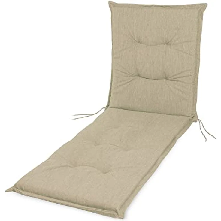 sunnypillow Liegenauflage für Gartenliege, Polyester creme, 190 x 60 x 9 cm – Bild 3