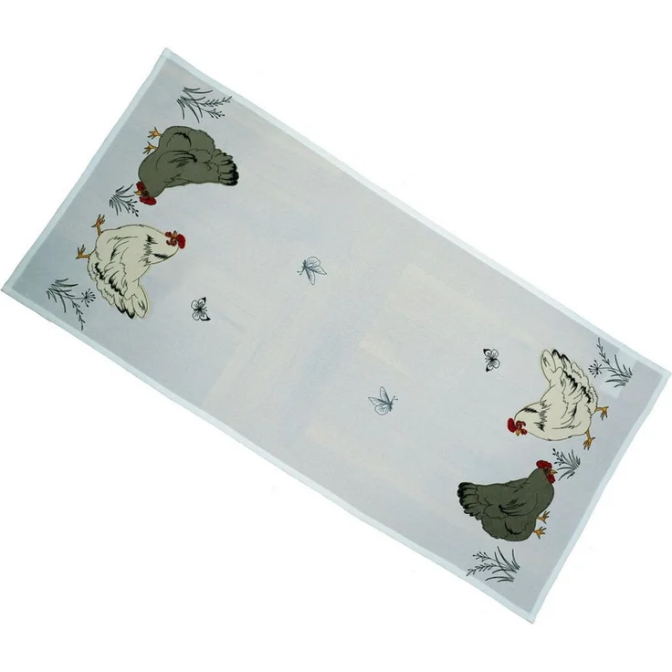 texpot Tischdecke Tischläufer Stickerei Hühner Schmetterlinge Ostern (1-tlg) – Bild 3