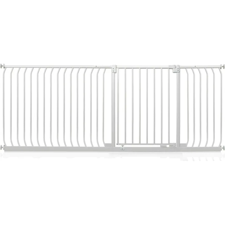 Safetots Elite Sicherheitsschutzgitter, 207cm - 216cm, Mattweiß, Treppenschutzgitter mit Druckmontage, Sicherheitsbarriere, Einfache Installation