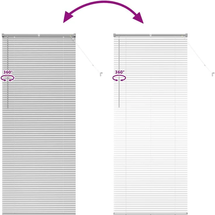 vidaXL Venezianische Jalousie Silber 220 x 90 cm 25 mm Aluminium 42005945 – Bild 11