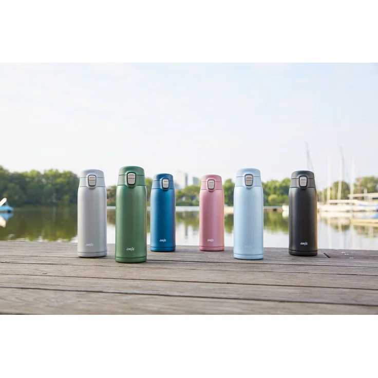 Emsa Thermobecher Travel Mug Light, Edelstahl, Kunststoff, 0,4L, leicht, Edelstahl, Klappverschluss, 100% dicht, 8h heiß/16h kalt – Bild 6