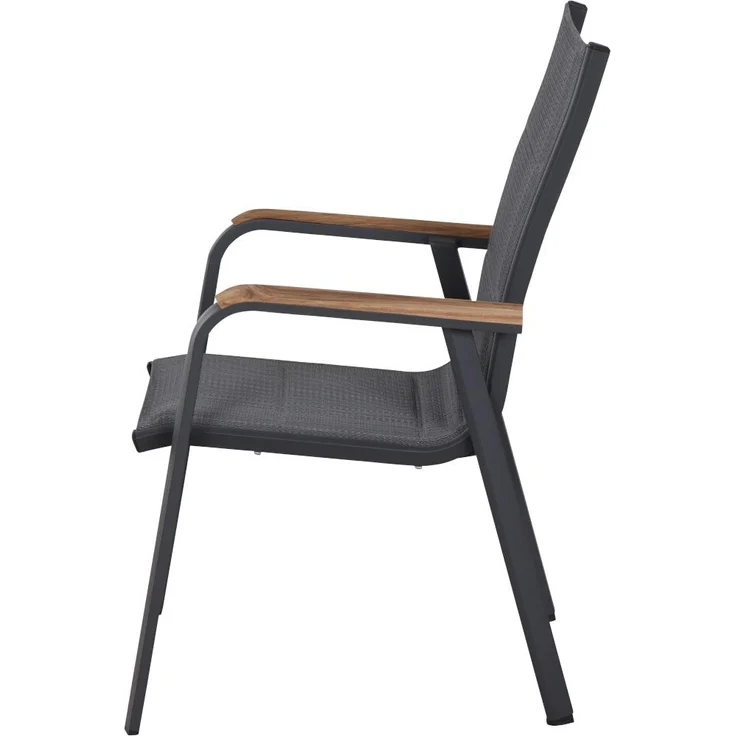Siena Garden Tesoro Stapelsessel - Teak & Aluminiumgestell, matt anthrazit (N40078) – Bild 3