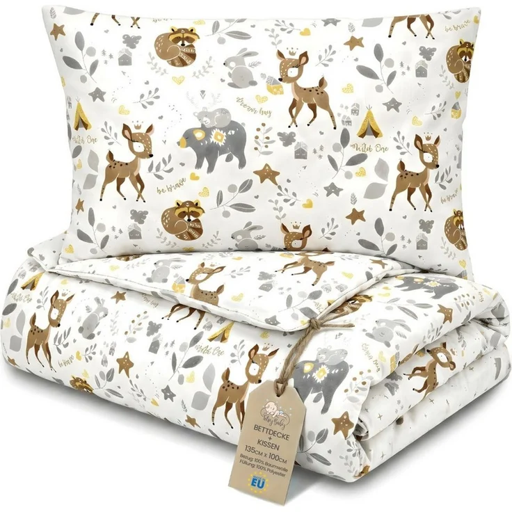 Totsy Baby Babybettwäsche Kinder Bettdecke ohne Bezug – Baby Decke und Kissen Set aus Baumwolle – Bild 1