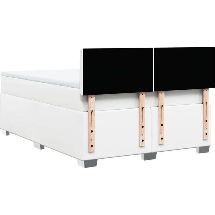 vidaXL Boxspringbett mit Matratze Weiß 140x190 cm Kunstleder 3288421 – Bild 12