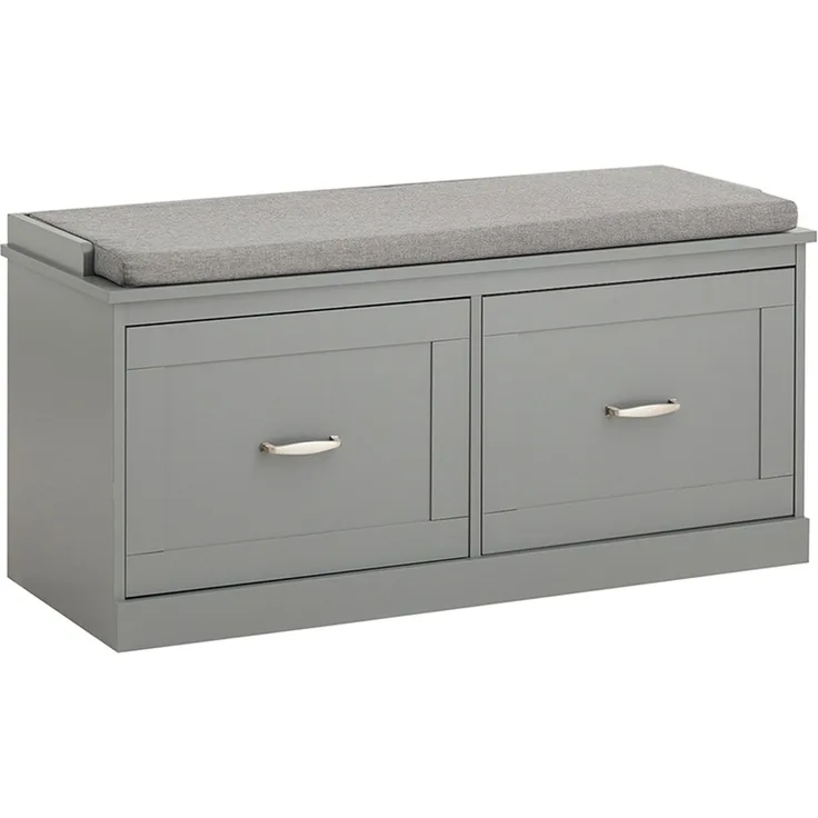 SoBuy FSR131-HG Schuhbank, MDF, Lackiert, Grau, 100 x 48 x 38 cm