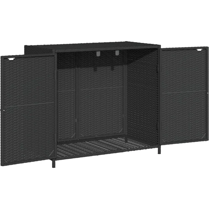 vidaXL Gartenschrank Schwarz 83x45x76 cm Poly Rattan 365543 – Bild 10