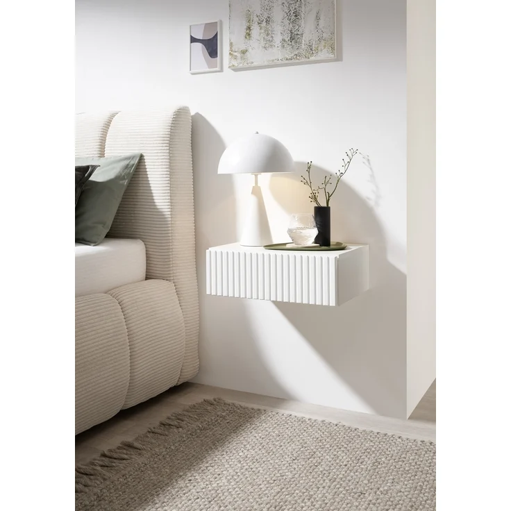 Nachtkommode >TABONI< hängend, 1 Schublade, in weiß - 42x14x30cm (BxHxT) – Bild 2