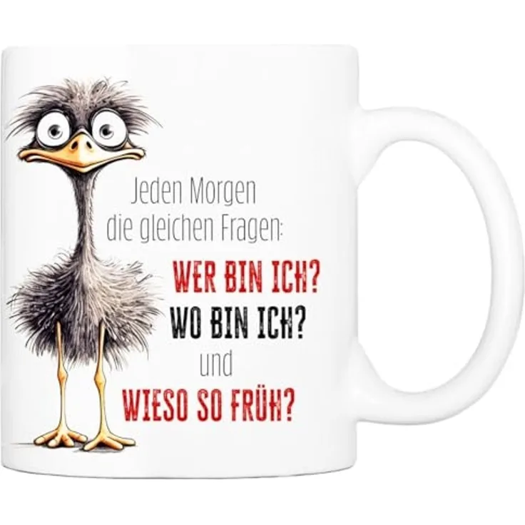 Cadouri Tasse mit Spruch JEDEN MORGEN Kaffeetasse Büro Arbeit, Geschenk, Keramik, Kaffeebecher, Geschenkidee Arbeitskollege, lustig, Humor, 330 ml