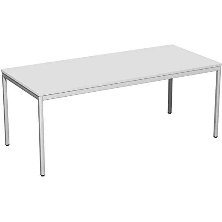Konferenztisch Viereckfuß, 180x80cm, Lichtgrau Lichtgrau