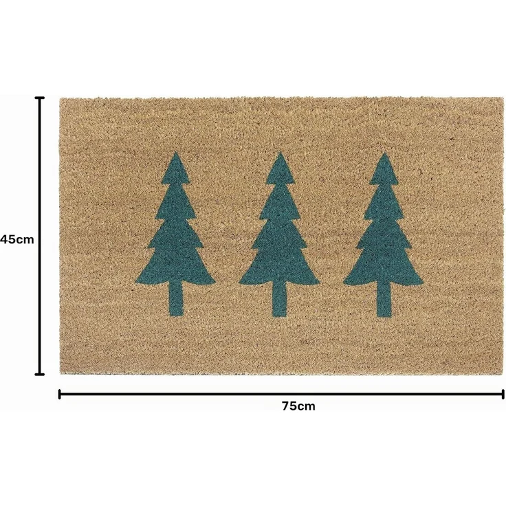 HANSE Home Fußmatte Mix Mats Kokos Pine Trees, Türmatte, rechteckig, Höhe: 15 mm, Weihnachten, Schmutzfangmatte, Outdoor, Rutschfest, Innen, Kokosmatte – Bild 3
