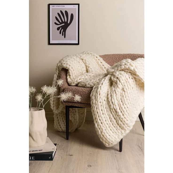 Plaid Kate Plaid 170x130cm offwhite, Venture Home – Bild 3