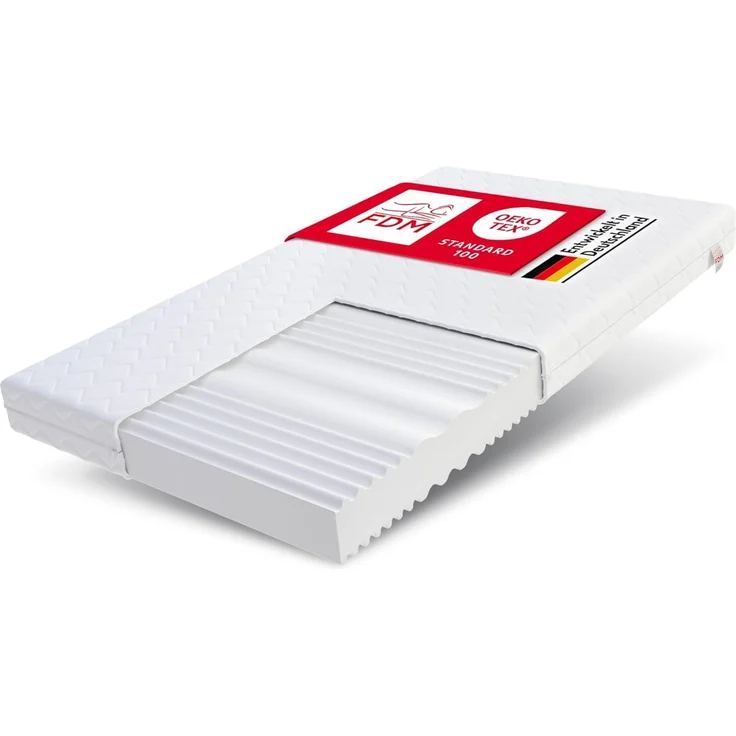 FDM Matratze 90x200 cm Härtegrad H3 H4 Höhe 12 cm Kaltschaummatratze Doppelseitige Rollmatratze HR-Schaum 7 Komfortzonen mit Hypoallergenem Waschbarem Jersey Bezug Oeko-Tex Verdura