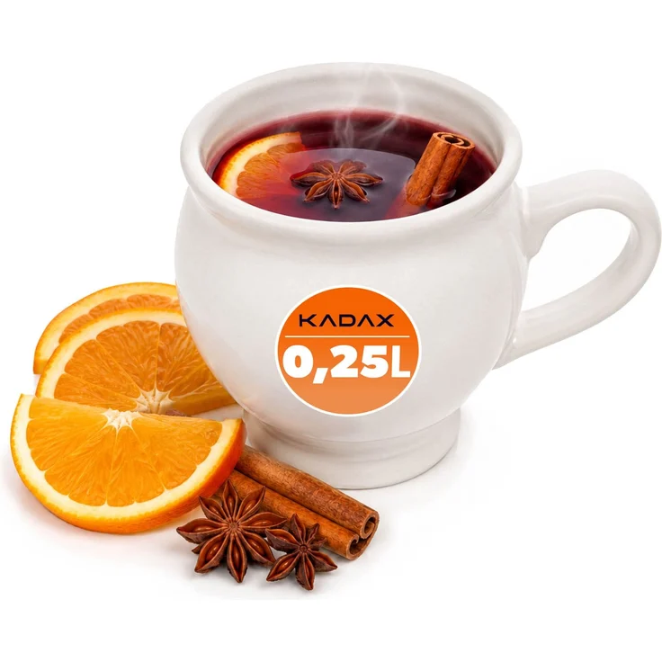 KADAX Steinzeugbecher für Glühwein, 250 ml, Weiß – Bild 1