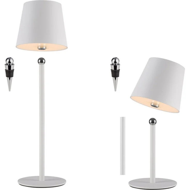 JUST LIGHT LED Tischleuchte BOTERIA - Set 2 Stück, inkl. Flaschenaufsatz, Memoryfunktion, LED fest integriert, Warmweiß, Akkubetrieben, aufladbar, magnetisch, dimmbar, In- und Outdoor – Bild 2
