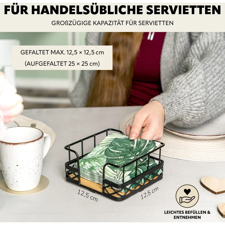 bremermann Obstkorb 2er Set mit Serviettenhalter, Metall, schwarz – Bild 4
