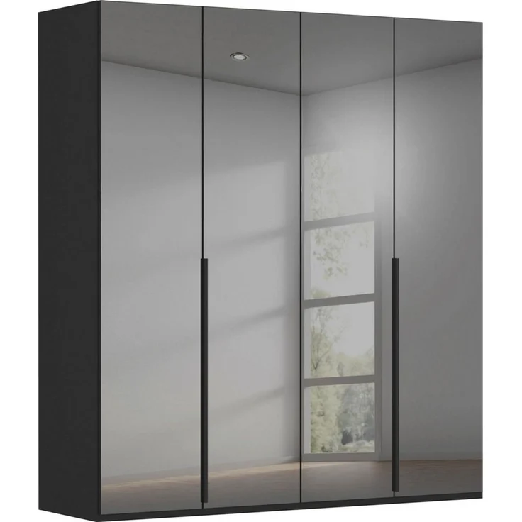 rauch Drehtürenschrank Kleiderschrank Schrank Garderobe Wäscheschrank BESTSELLER MONTCLAR (3 Ausstattungen BASIC/CLASSIC/PREMIUM (SOFT-CLOSE), Breiten 201-400 cm) Front in Glas/Hochglanz/Dekor/Grauspiegel in 5 Breiten MADE IN GERMANY – Bild 5
