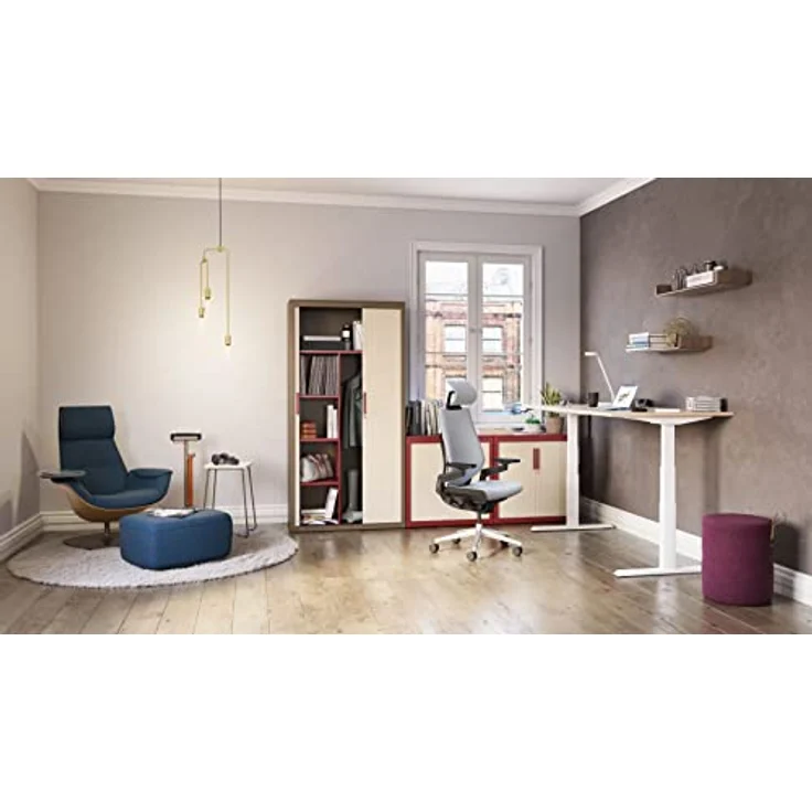 Steelcase Gesture Bürostuhl mit Bezug in Onyx Schwarz mit Kopfstütze, 66x62. 5x107 cm – Bild 3
