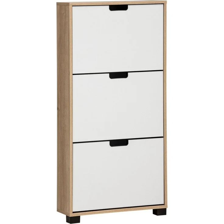 Schildmeyer Schuhschrank Schuhkipper Emmik 159445, weiß Eiche Dekor/weiß matt, 59,8 x 19,5 x 124 cm – Bild 5