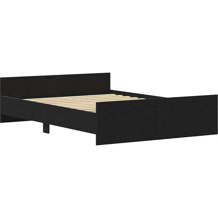 vidaXL Bettgestell ohne Matratze Schwarz Eichen-Optik 135x190 cm 3329325 – Bild 4
