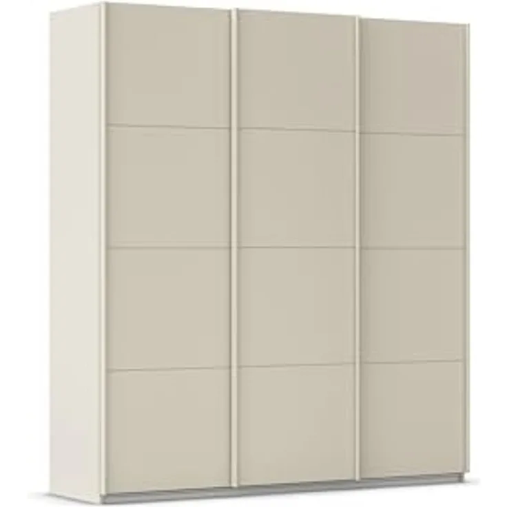 Rauch Möbel Kulmbach, Kleiderschrank mit Schwebetüren für Schlafzimmer, Kinderzimmer, Garderobe, Flur, 3-türig, mit Soft-Close-Funktion, Zubehör Premium, Farbe Beige, Breite 203 cm