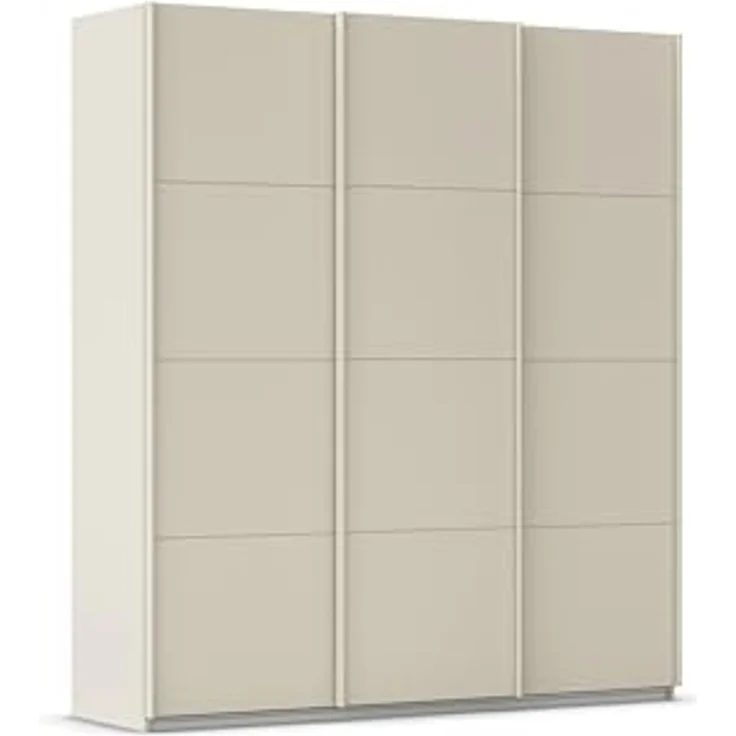 Rauch Möbel Kulmbach, Kleiderschrank mit Schwebetüren für Schlafzimmer, Kinderzimmer, Garderobe, Flur, 3-türig, mit Soft-Close-Funktion, Zubehör Premium, Farbe Beige, Breite 203 cm – Bild 1