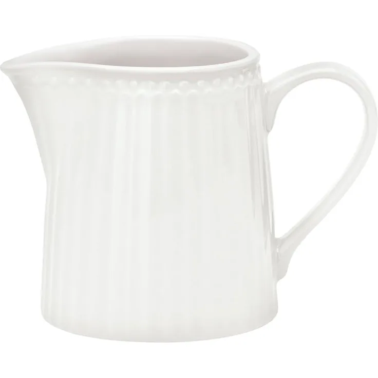 Greengate Milchkännchen Alice White Steingut Weiß