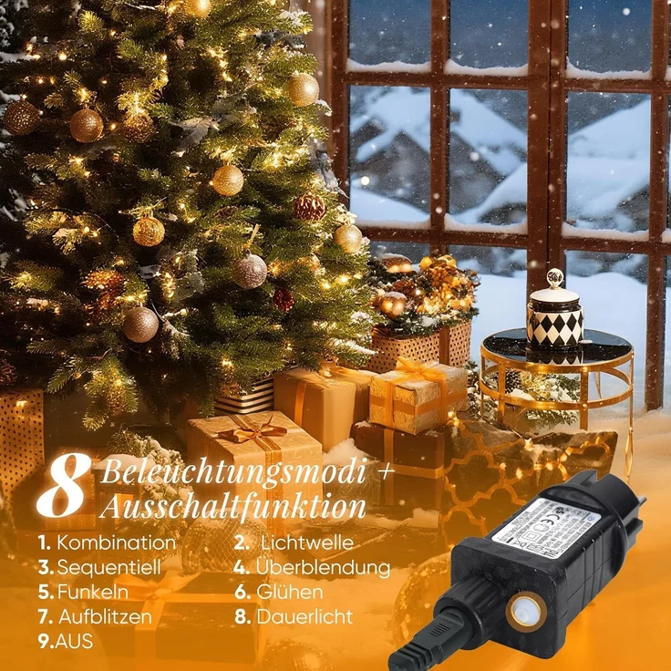 SALCAR LED Cluster Lichterkette Draht Weihnachtsbaum, 5m – Bild 3