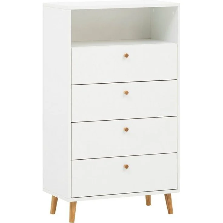 Schildmeyer Kommode Bjarne, Breite 60 cm, 4 Schubladen, Griffe und Möbelfüße aus Massivholz – Bild 4