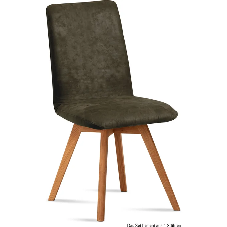 Esszimmerstuhl (4er-Set) Dilga 47x92x60 Schwarz/Khaki