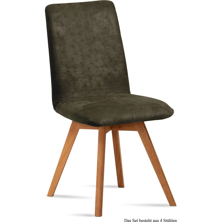 Esszimmerstuhl (4er-Set) Dilga 47x92x60 Schwarz/Khaki
