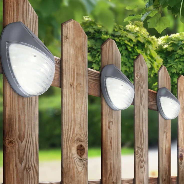 10er Set LED Zaun Solarleuchten, Durchmesser 11 cm – Bild 4