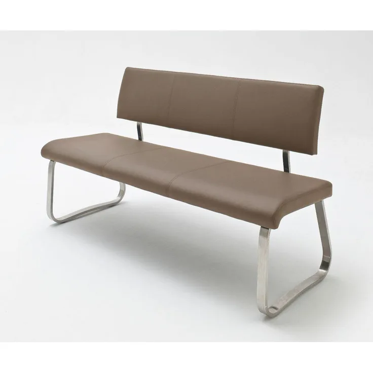 Sitzbank Arco - Kunstleder Cappuccino - Edelstahl - 155cm
