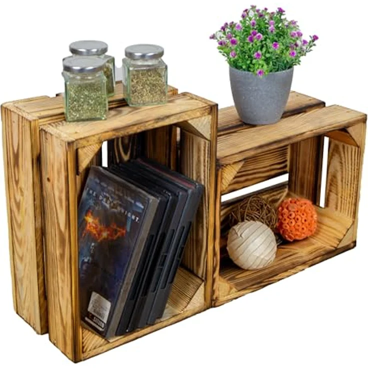 Kistenkolli Altes Land Allzweckkiste Kleine Holzkiste "Frieda" flambiert (Spar-Set) – Bild 8
