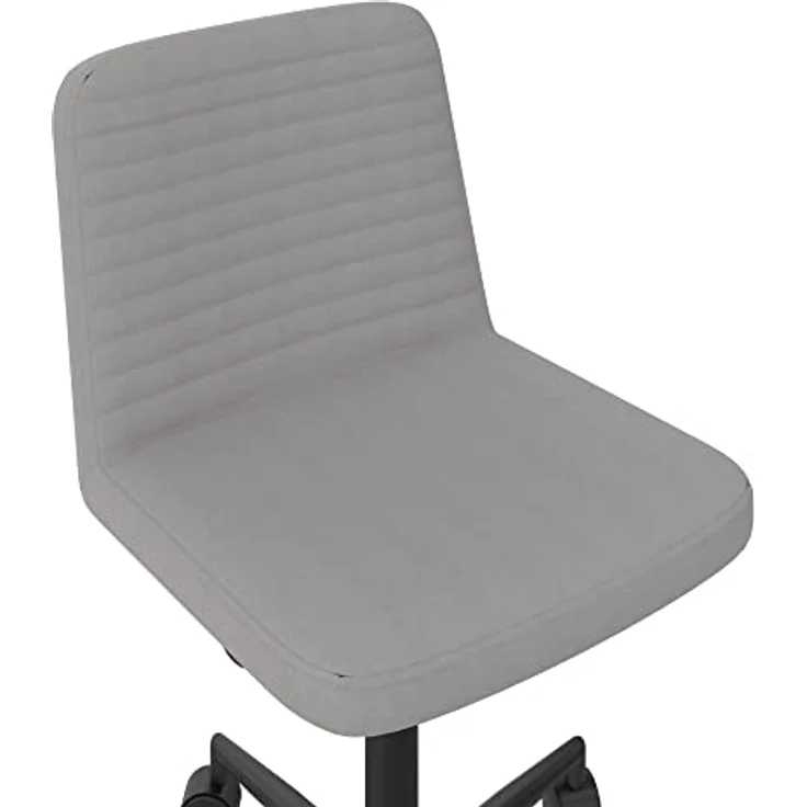 DHP Furniture Corey Bürostuhl Grau, höhenverstellbarer Drehstuhl mit Rollen, gepolsterter Arbeitsstuhl ohne Armlehnen, mit Metallgestell, 59 x 56 x 76 cm – Bild 6