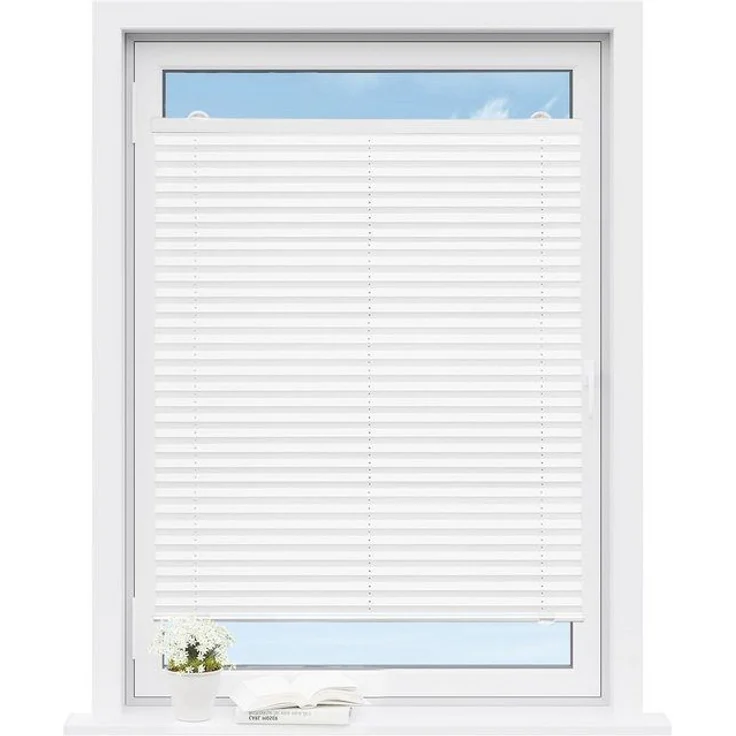 Woltu Plissee, halbtransparent, Saugnäpfen, mit Saugnäpfen, Mit Vakuum-Saugnäpfen, Faltrollo innen lichtdurchlässig Sonnenschutz – Bild 4