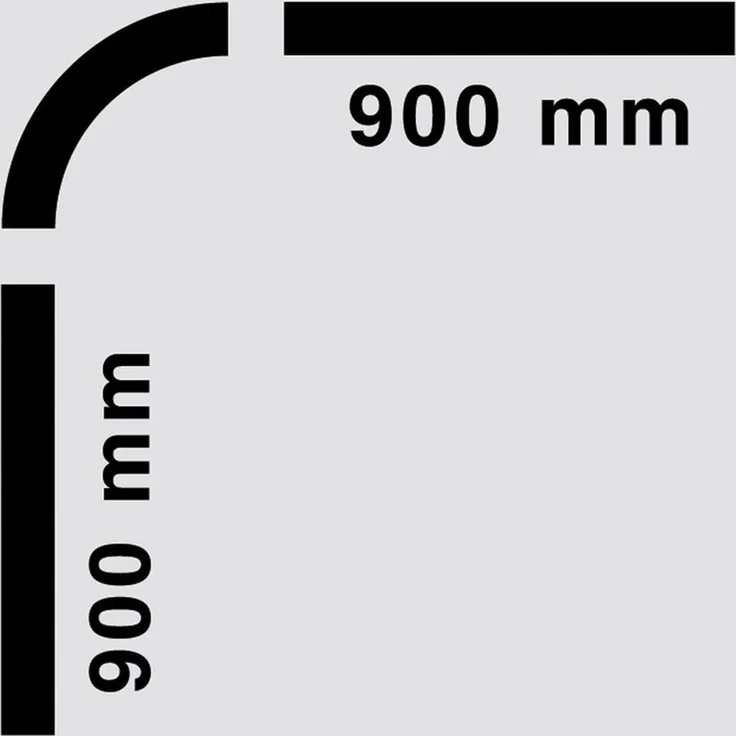 Euroshowers GmbH Duschvorhangstange Winkel Chrom 90 × 90 cm Ø22 mm - Kürzbar, 0-läufig – Bild 4