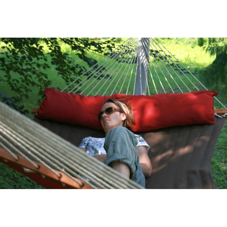 MacaMex DoppelstabHängematte California Hot Chocolate, gepolstert, wetterfest, FSC™ zertifiziert, Rot, 210x140 cm – Bild 9
