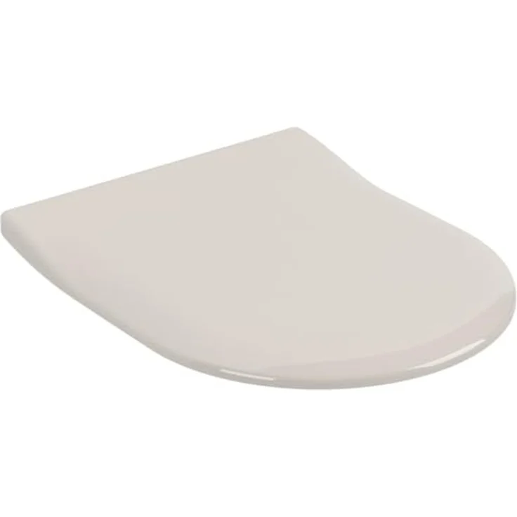 Villeroy & Boch Subway 2.0 WC-Sitz SlimSeat, Toilettendeckel mit Absenkautomatik, abnehmbarer Toilettensitz aus bruchsicherem Duroplast, Klodeckel Original Ersatzteil, D-Form, Pergamon, glänzend – Bild 1