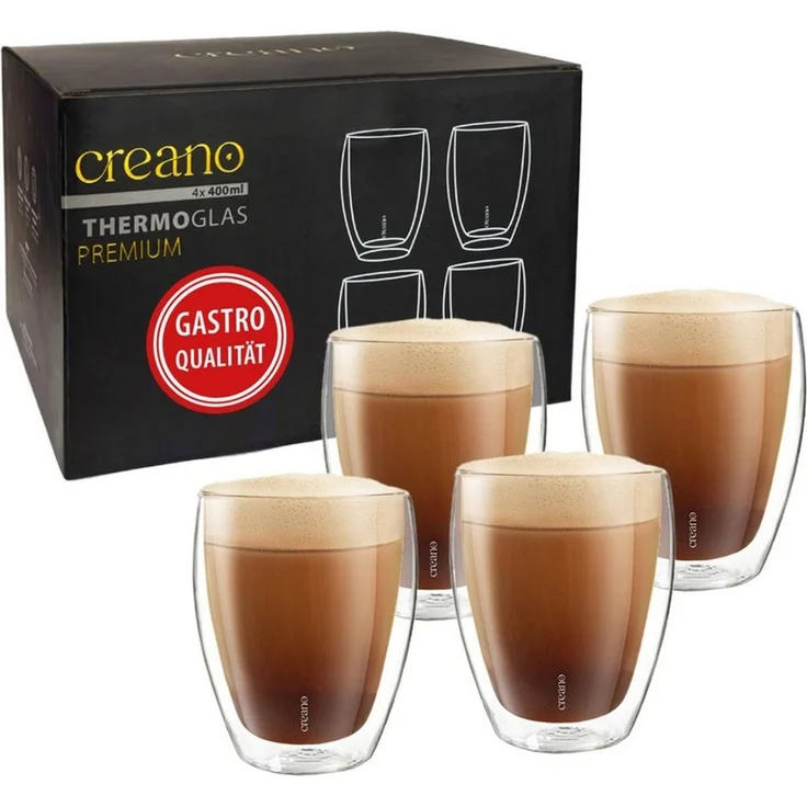 Creano Teeglas Premium Gläser 4er Set, 400ml, Borosilikatglas – Bild 5